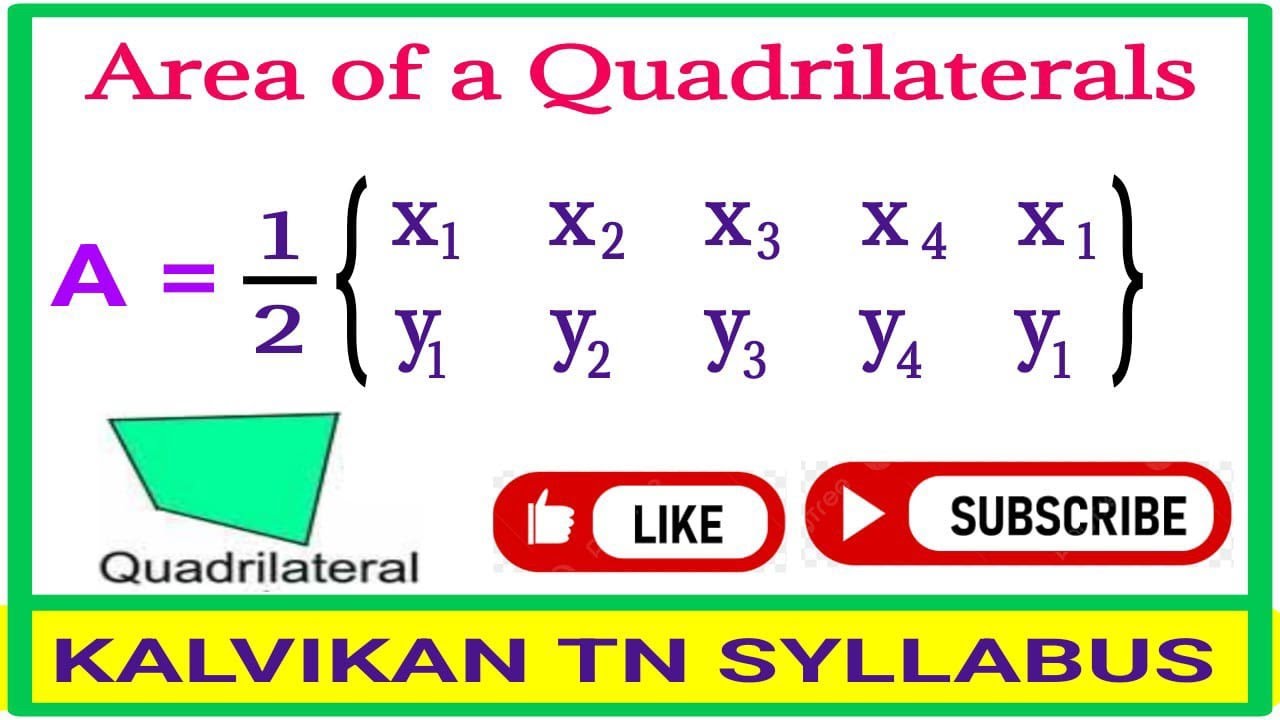Area of a quadrilateral in Tamil / Class 10 Maths / Kalvikan