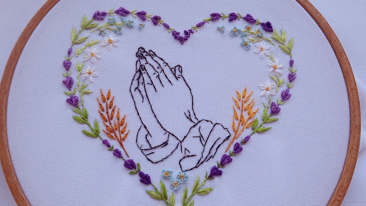 Flower heart  Wildflowers Floral embroidery Very simple stitches