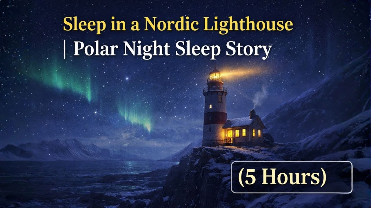 Fall Asleep at a Nordic Lighthouse 🌙 Polar Night Sleep Story (5 Hours)