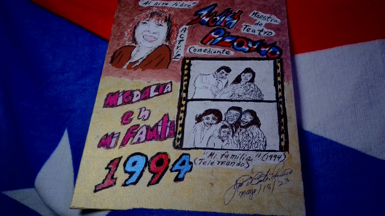 Pintura en honor a Judith Pizarro maestra de teatro,actriz y comediante conocida por Migadalia.