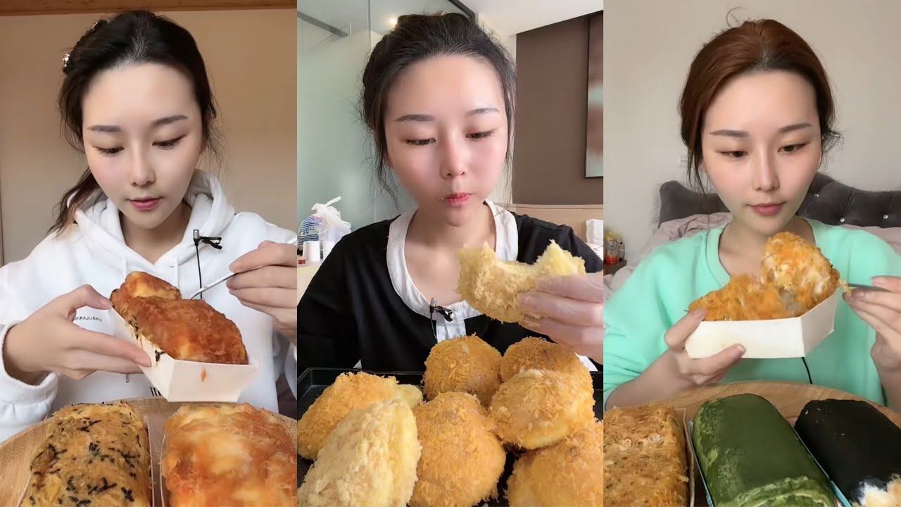 ASMR MUKBANG - MUKBANG SOUND - CHICKEN FLOSS AND PORK FLOSS CAKE