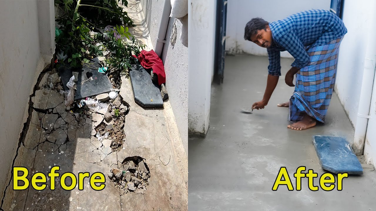 Complete Renovation of Balcony Floor - Corridor Renovation | Plastering Cement Floor Indian Style