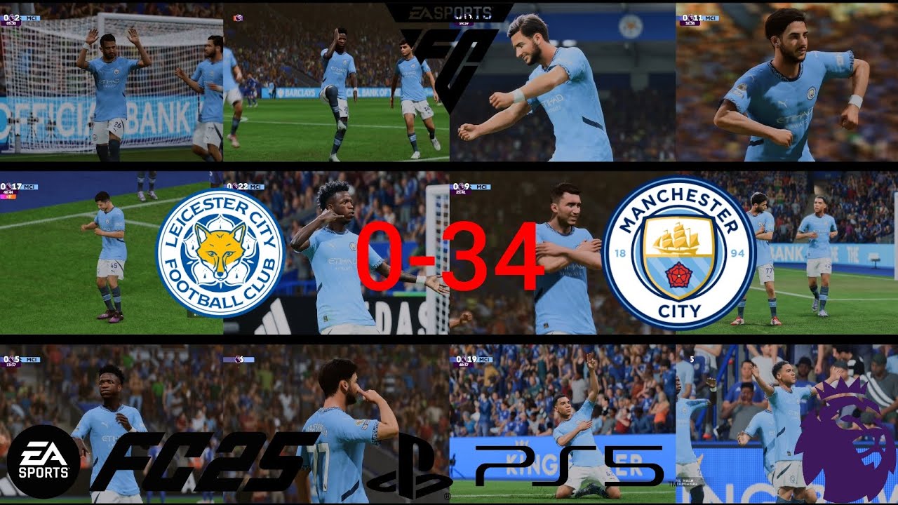 EA Sports FC25 PS5 Slim Gameplay : Leicester City vs Manchester City (2025/26 Premier League)