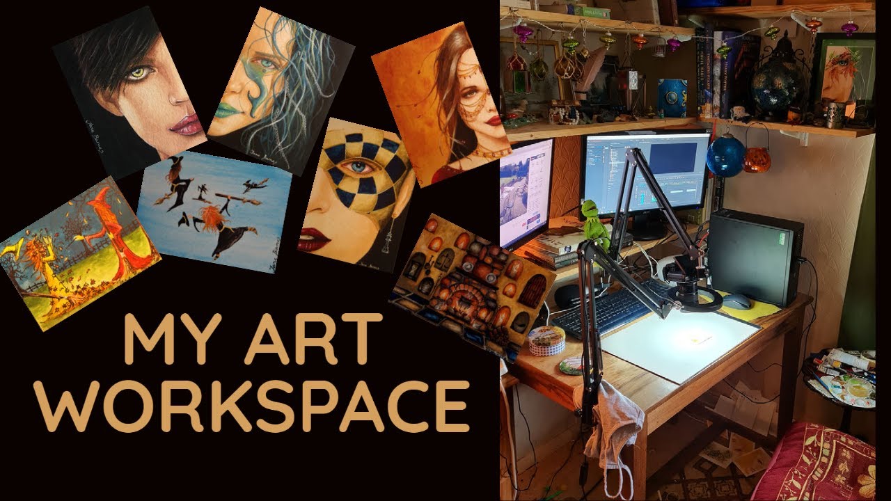 Art Workspace Tour - And Why I Prefer Miniature Art - ACEO's - Art Studio Vlog.