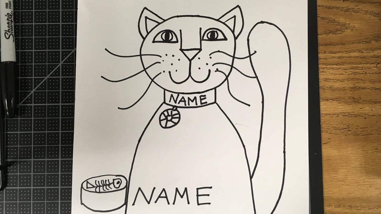 How to Draw A Cat Easy Grade K-2