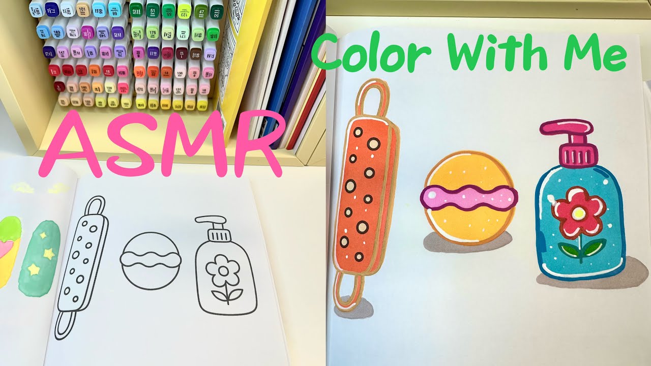 ASMR Color With Me | Cute Objects Coloring | Relaxing & Cozy Art