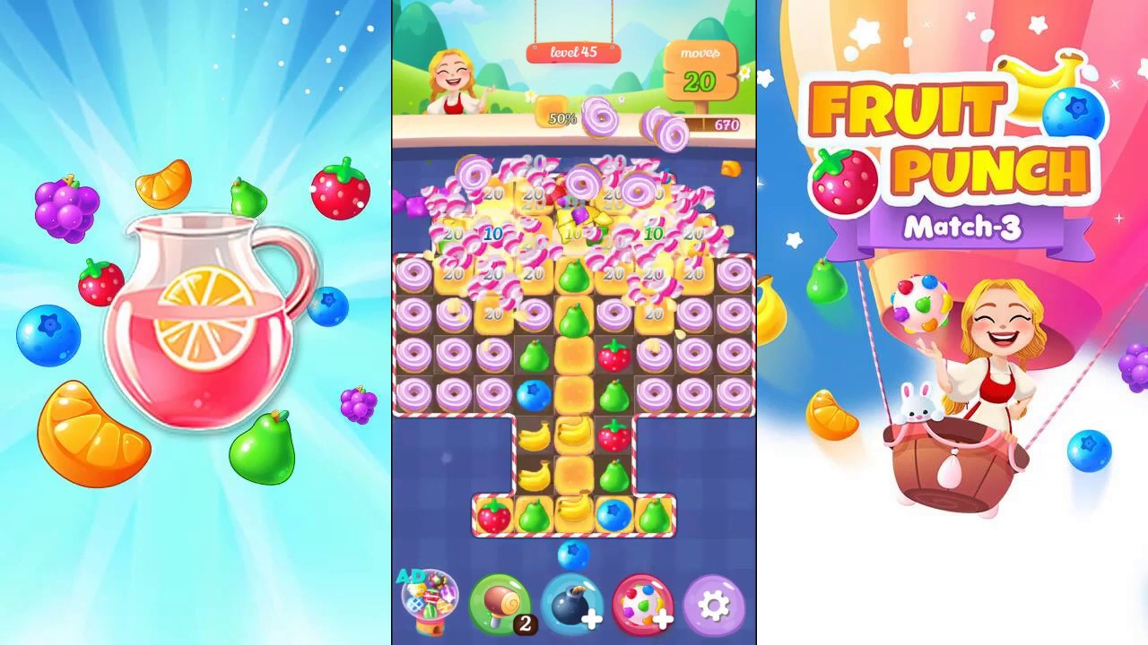 New Sweet Fruit Punch &ndash; Match 3 Puzzle game (Official 16:9)