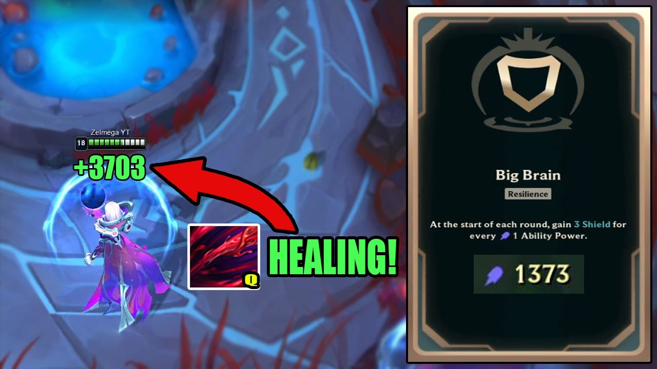 1373 AP Vladimir heals for over 3000 on Q ability! (+4000 shield big brain)