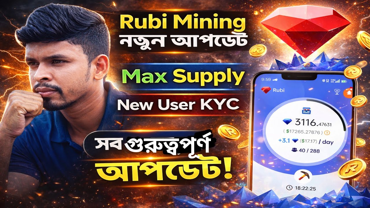 Rubi Mining New Update 2026 | Max Supply | New User KYC | Rubi Coin Bangla