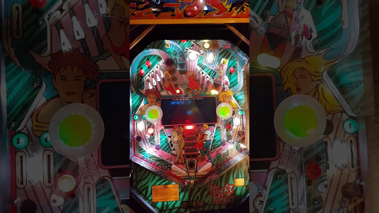 1989 Gottlieb Night Moves Cocktail Pinball Machine Game Play and Tutorial
