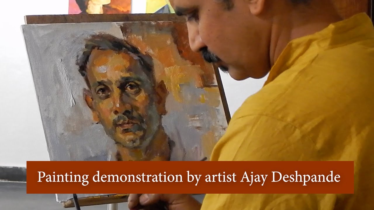 Portrait Painting Demonstration 1 | Ajay Deshpande | Oil color | How to PAINT a PORTRAIT in OILS