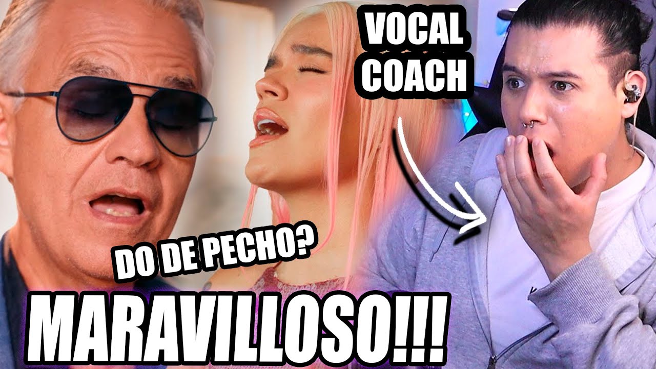 TOTALMENTE INESPERADO!! ANDREA BOCELLI & KAROL G - VIVO POR ELLA  | Vocal Coach | Ema Arias