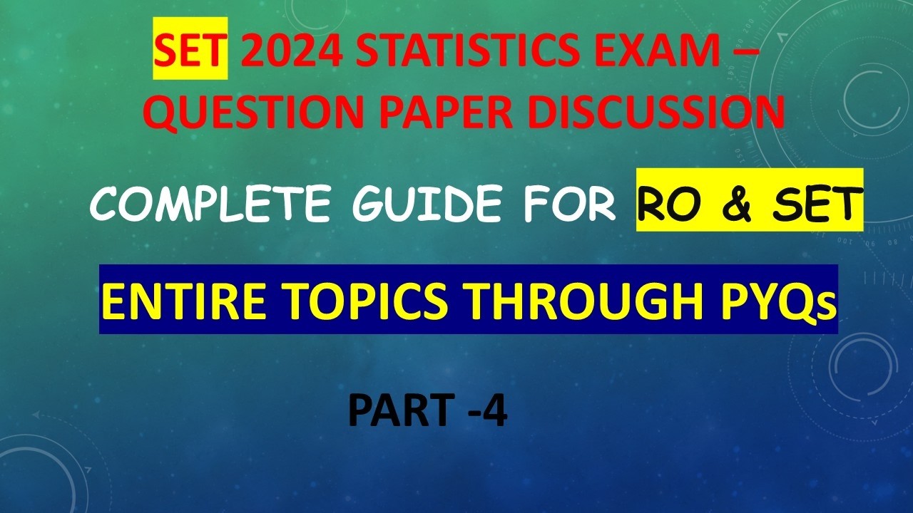 SET & RESEARCH OFFICER | ENTIRE TOPICS AT A GLANCE | STATISTICS | KERALA PSC | PYQs