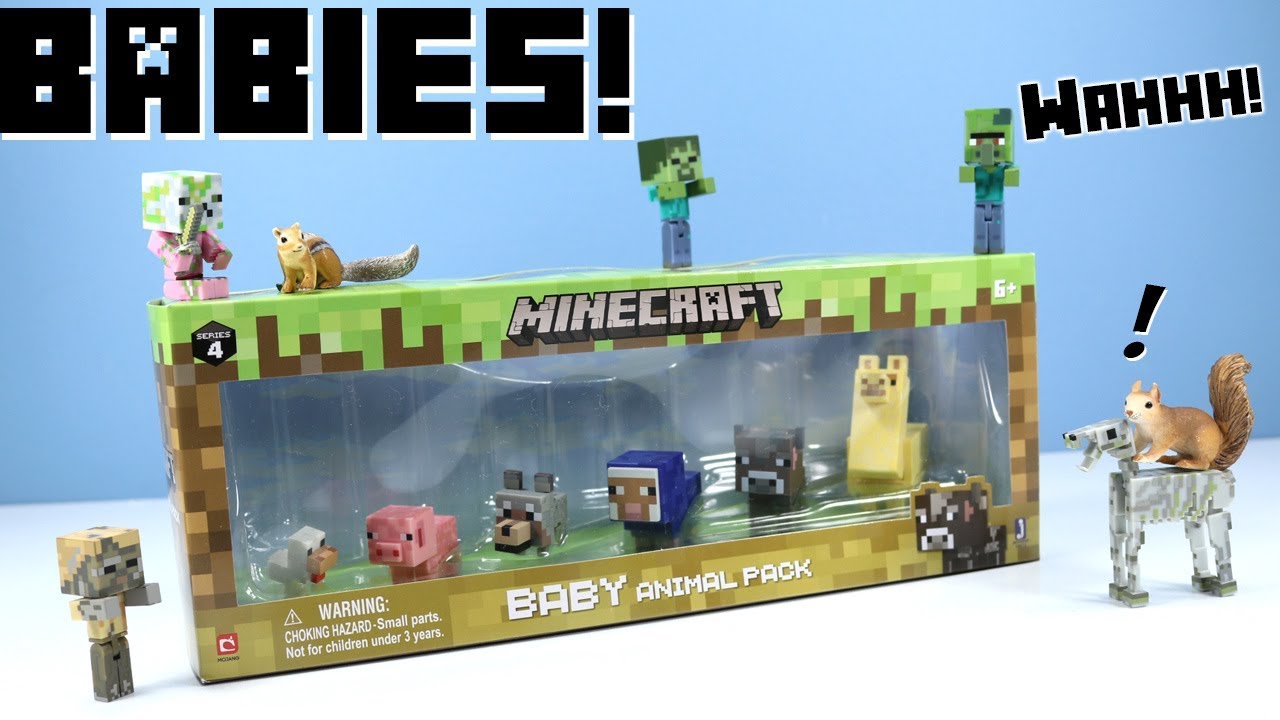Minecraft Jazwares Series 4 Baby Mobs and Animal Packs Toy Review