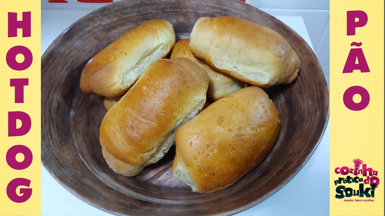 Pão de cachorro quente ou hambúrguer - Receita Fácil e Simples - Cozinha Prática