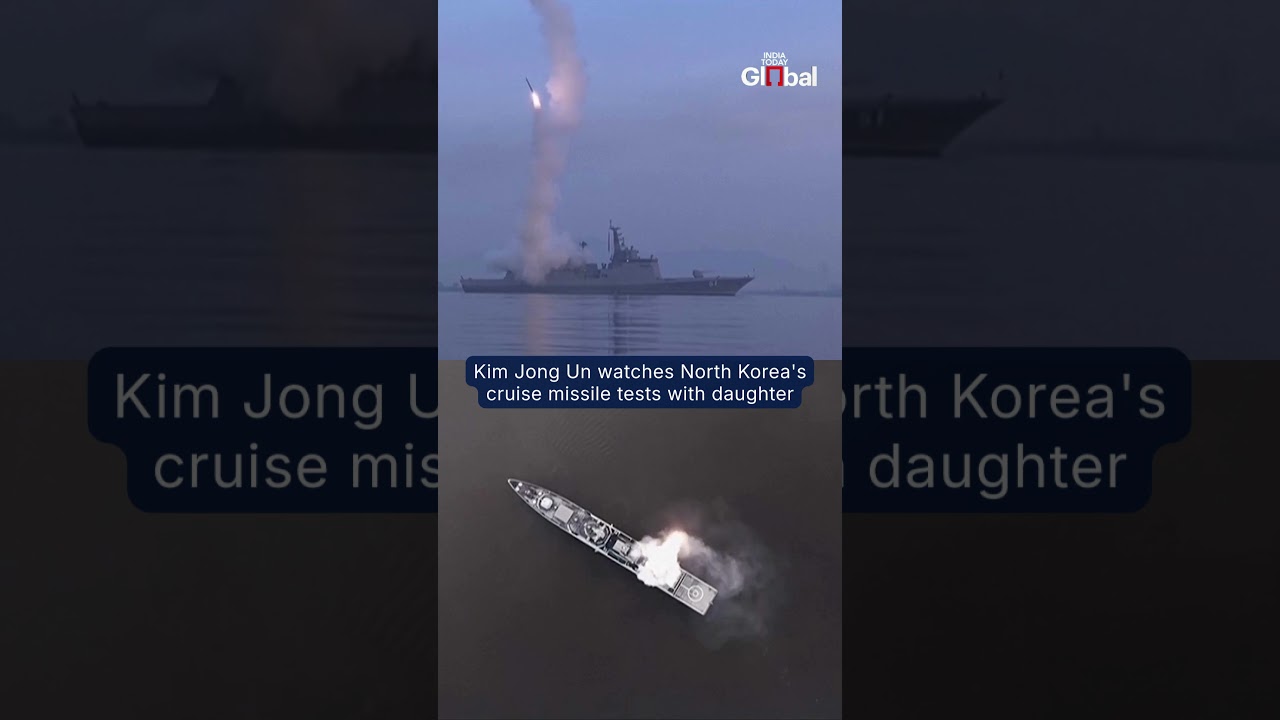 Kim Jong Un Oversees Cruise Missile Test From Warship With Daughter Kim Ju Ae Beside Him