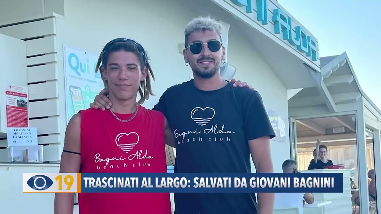 Trascinati al largo: salvati da giovani bagnini