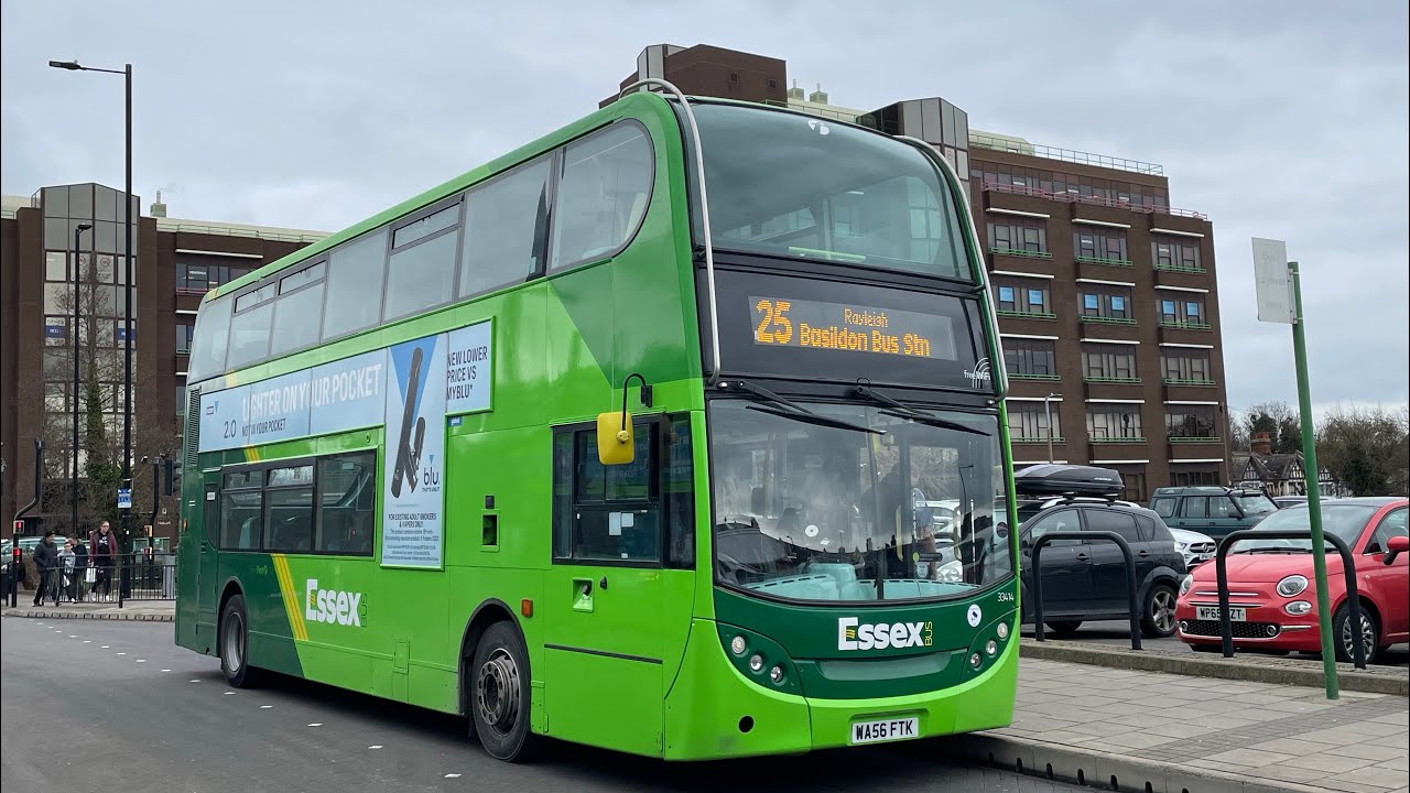 Full Route Visual~25: Southend-On-Sea - Basildon Bus Station | 33414 | WA56 FTK