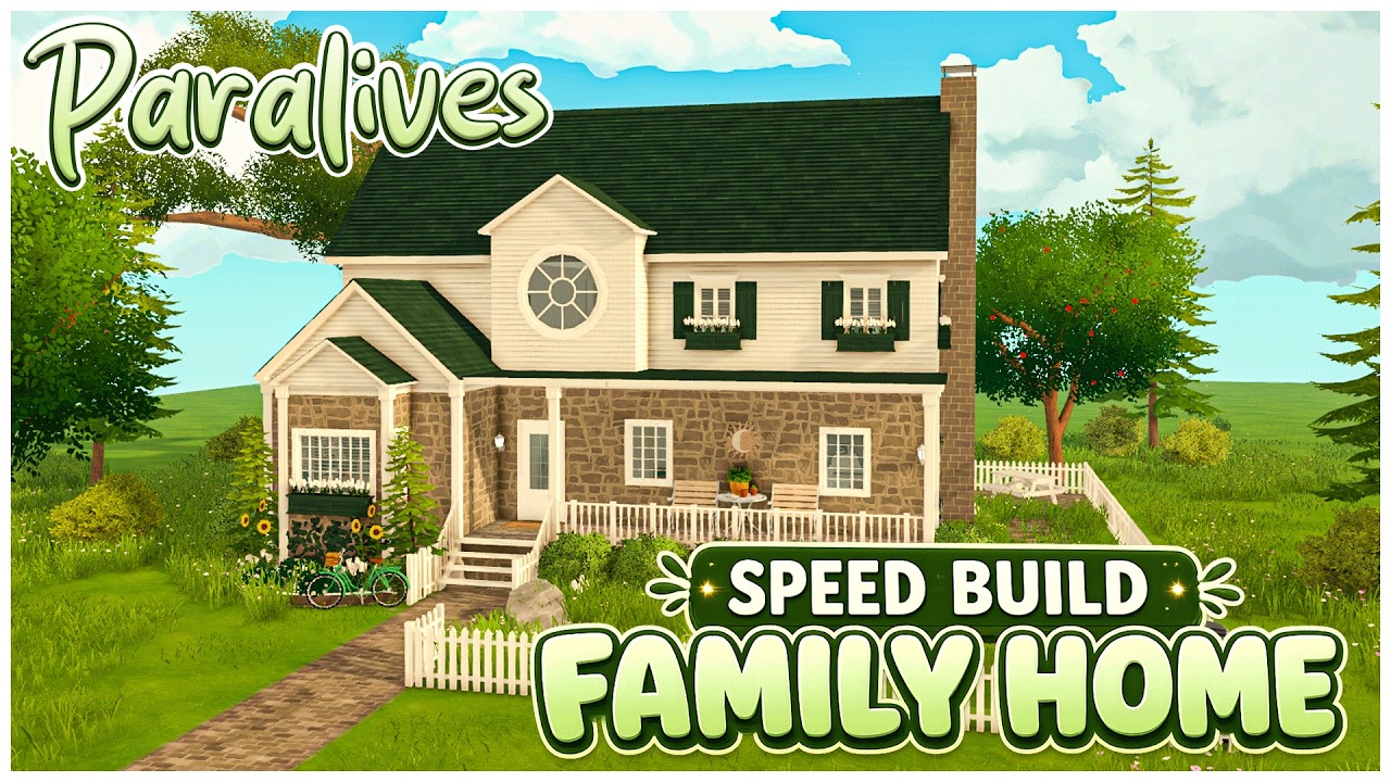 I Built A Cozy Family In Paralives 🏡 | Relaxing Speed Build (ASMR)