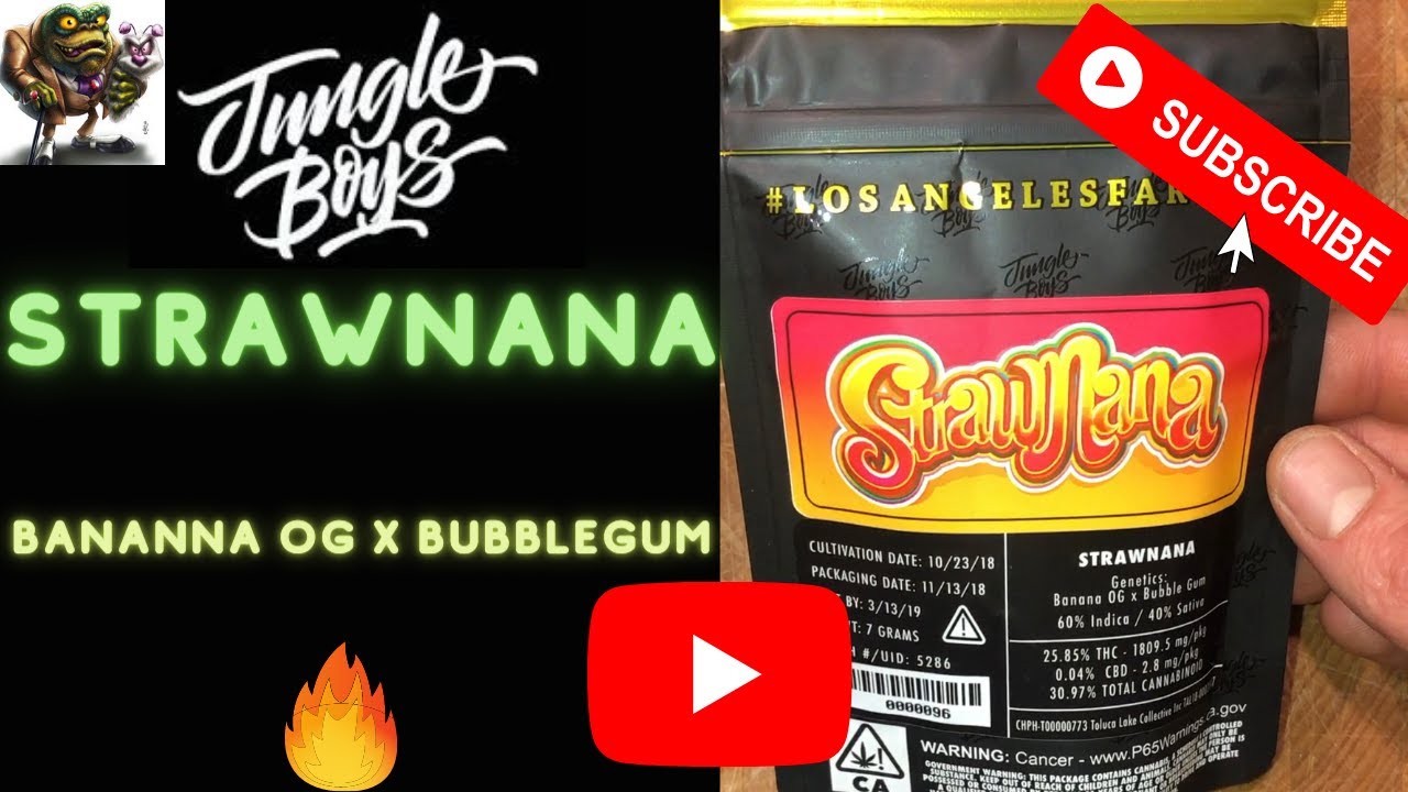 Jungle Boys 🌴 Strawnana 🍓 banana 🍌 - ( Banana 🍌  OG X BubbleGum ) Over 25% THC
