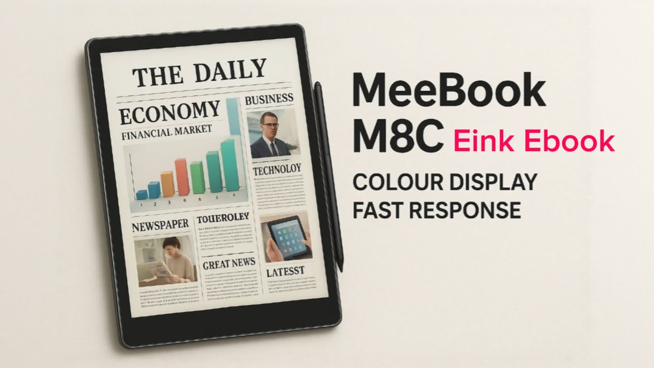 Meebook M8C color Eink Ebook in preview.