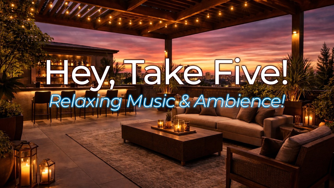 Smooth Jazz at the Rooftop | Sunset Drinks for Relaxing