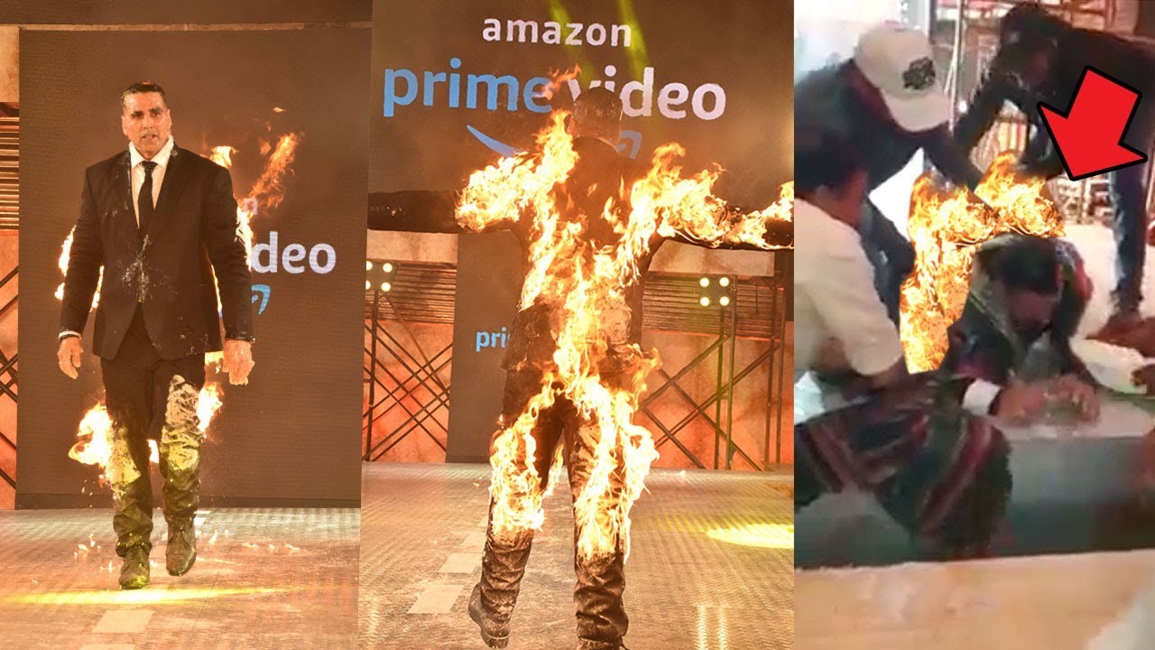 How Akshay Kumar Set Himself on F!RE & $urrvived Complete STUNT Video