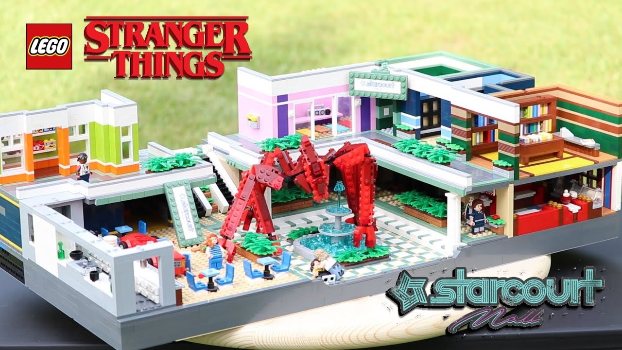 GIANT LEGO BATTLE of STARCOURT MALL From STRANGER THINGS!  6,000+ Pieces, Full Mind Flayer, 8 Shops