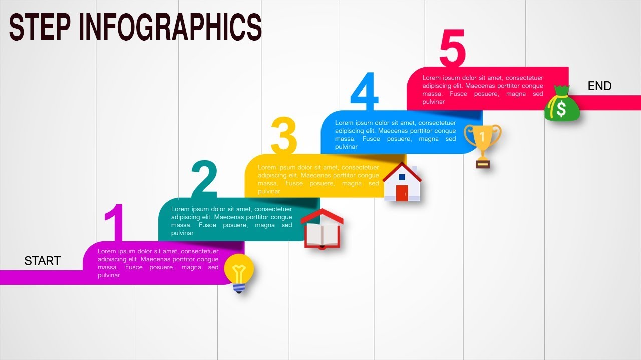 5 Steps Infographic slide in PowerPoint