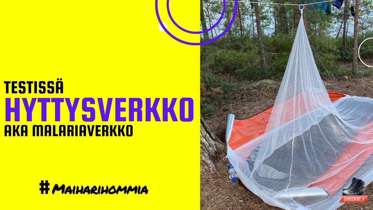 Testissä hyttysverkko taivasalla