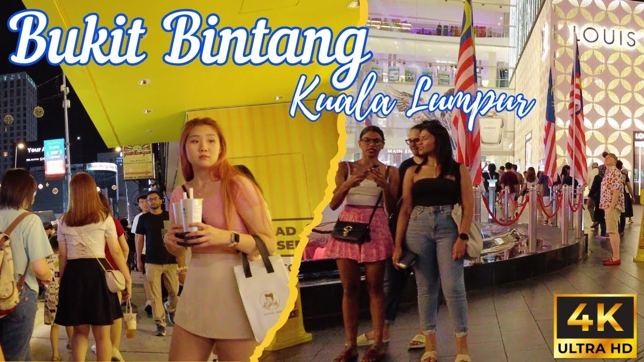 Bukit Bintang Nightlife Kuala Lumpur, Malaysia Walking Tour 4K بوكيت بينتانج كوالالمبور - 武吉免登