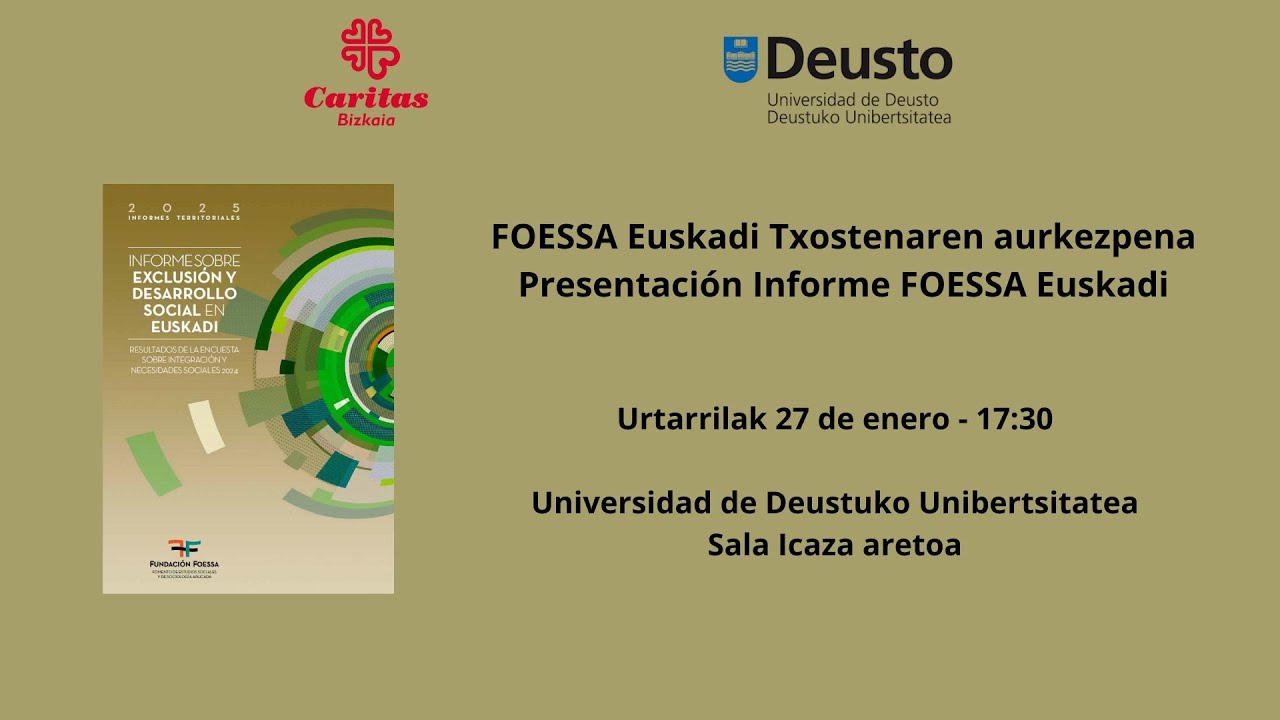 FOESSA Euskadi Txostenaren aurkezpena Presentación Informe FOESSA Euskadi