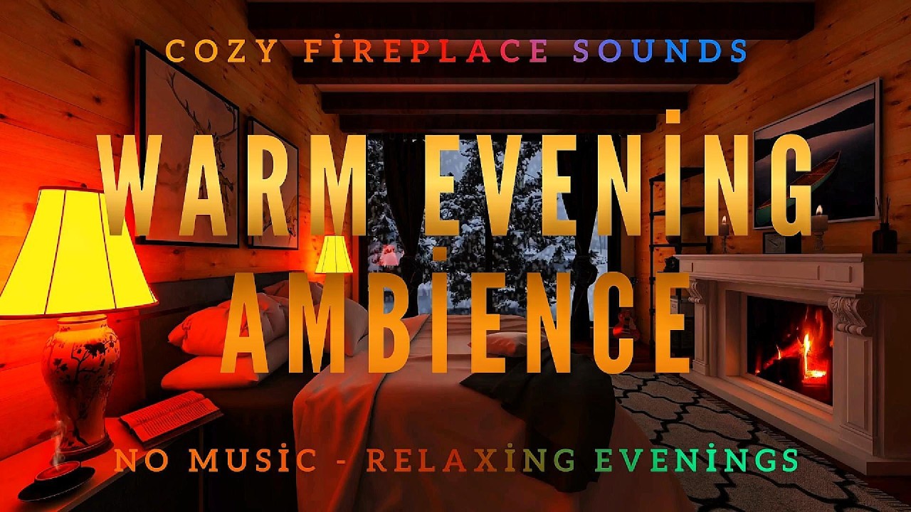 Cozy Fireplace Sounds | Warm Evening Ambience | No Music | 4 Hours