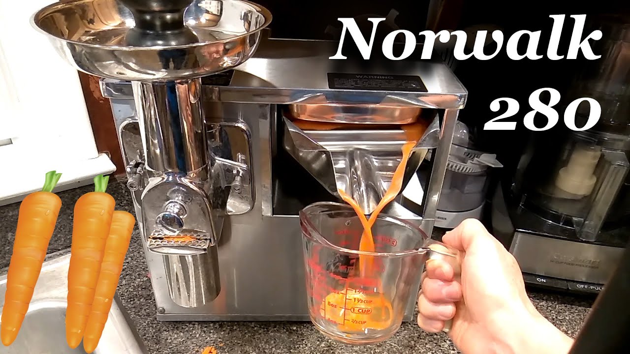 Cold Pressed Organic Carrot Juice with Norwalk Model 280