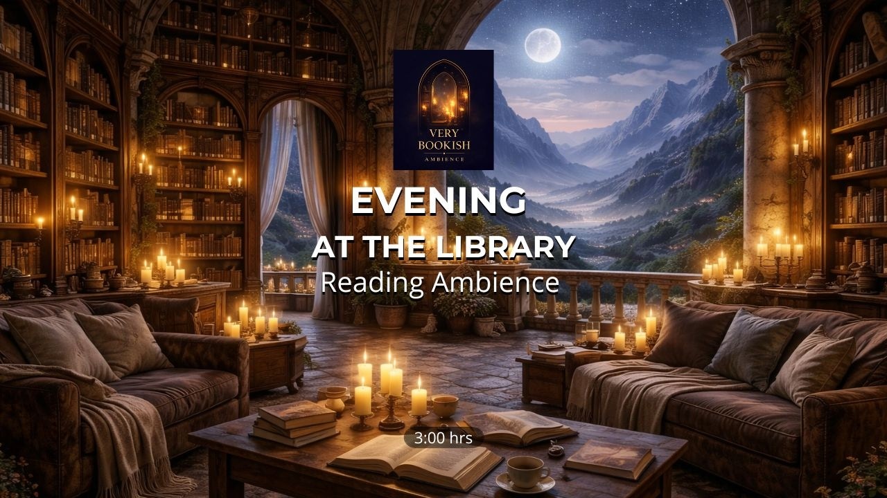 Evening at the Library | Fantasy Inspired | Cozy Firelight Ambience for Reading and Relaxation