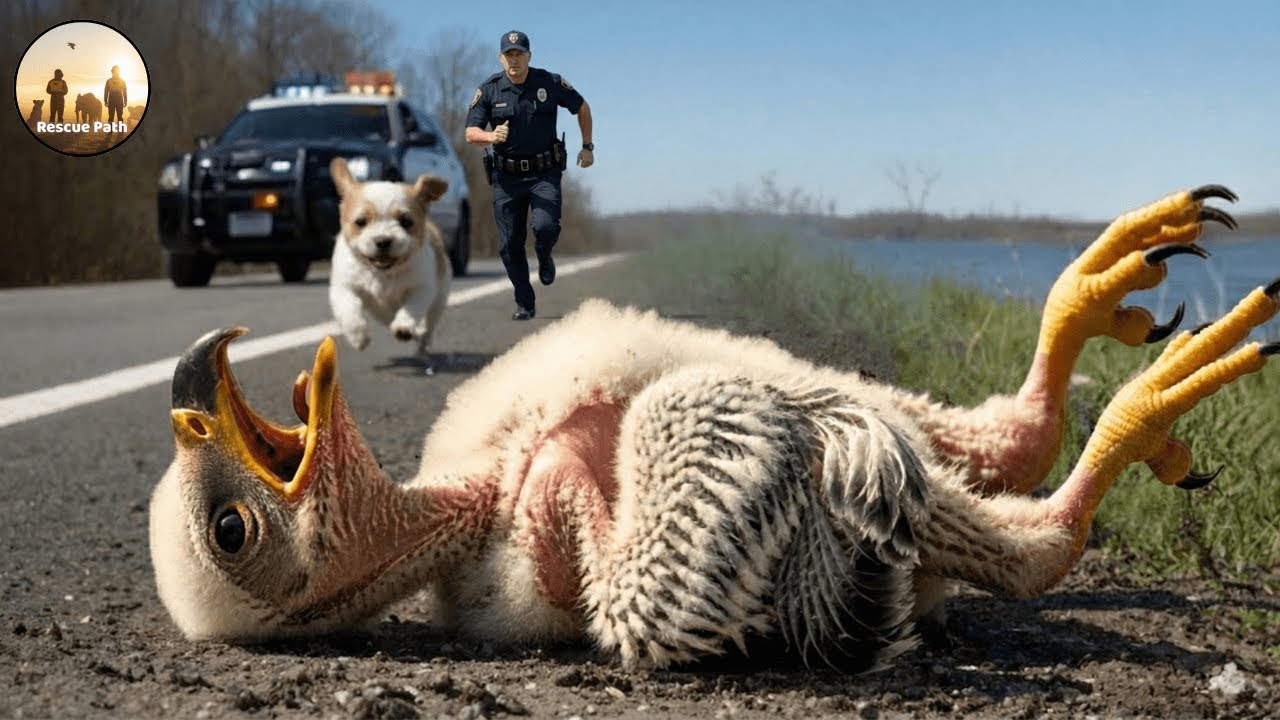Stray Dog Begs for Help to Save Baby Bald Eagle - Rescue of Trapped Baby Bald Eagle #74