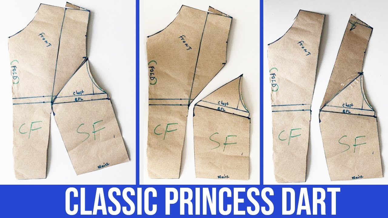 How To Create A Classic Princess Dart Bodice Pattern Through DART TRANSFER - (For Corporate Wears)