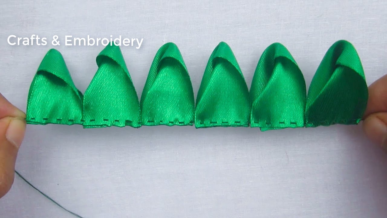 Hand Embroidery, Easy Ribbon Flower Making Idea, Ribbon Work