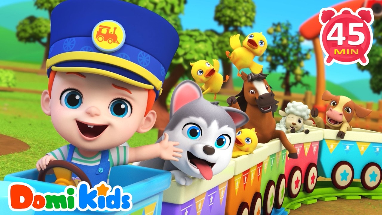Animals Compilation | Farm Animals, Monkey, Dog, Shark & More! | Nursery Rhymes | Domi Kids