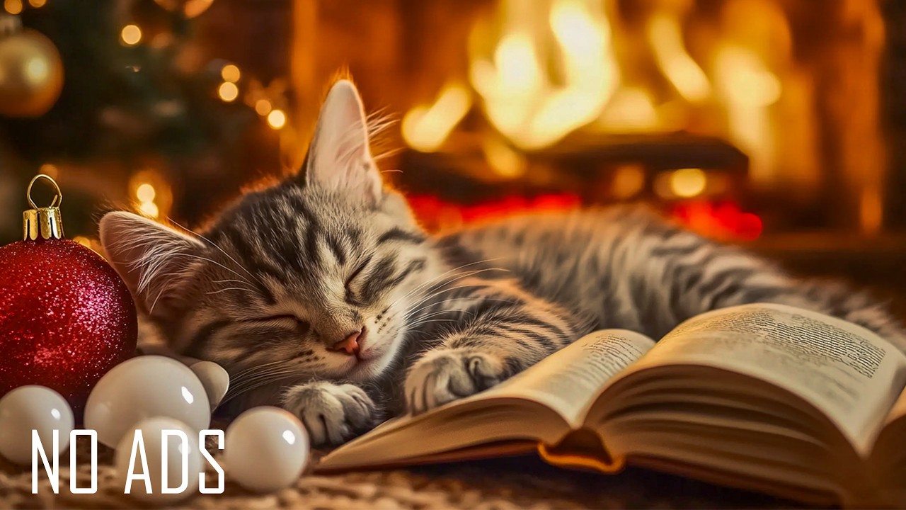 🌸🔥 12 часов расслабляющей музыки с котами | Нежное фортепиано и звуки камина для снятия стресса