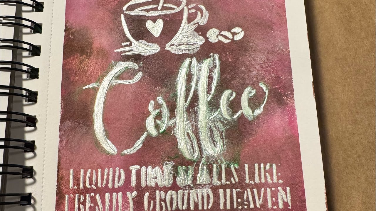 A little #stencil didn’t come out the way I expected 🤔art journal #7 