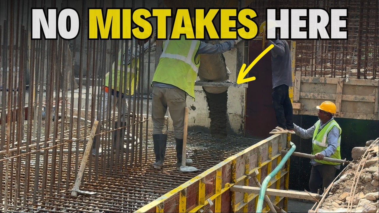 How Deep Footings Are Concreted Using Tower Crane 🏗️