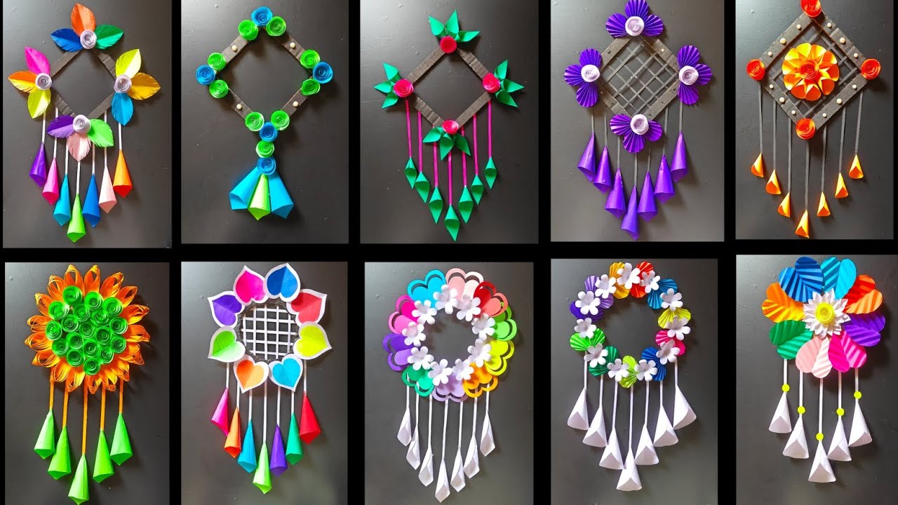 10 Quick Easy Paper Wall Hanging Ideas / Cardboard Reuse / Room Decor Diy / Room decoration ideas 