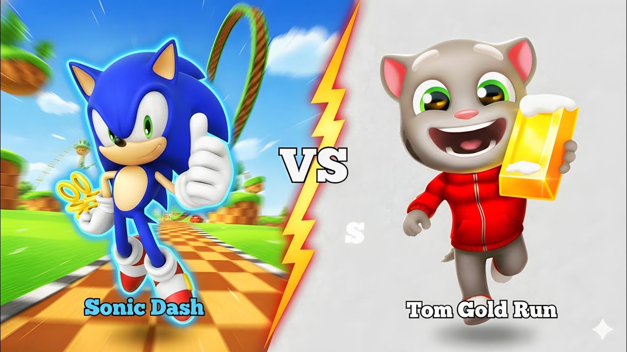 Tom Gold Run Vs Sonic Dash. 