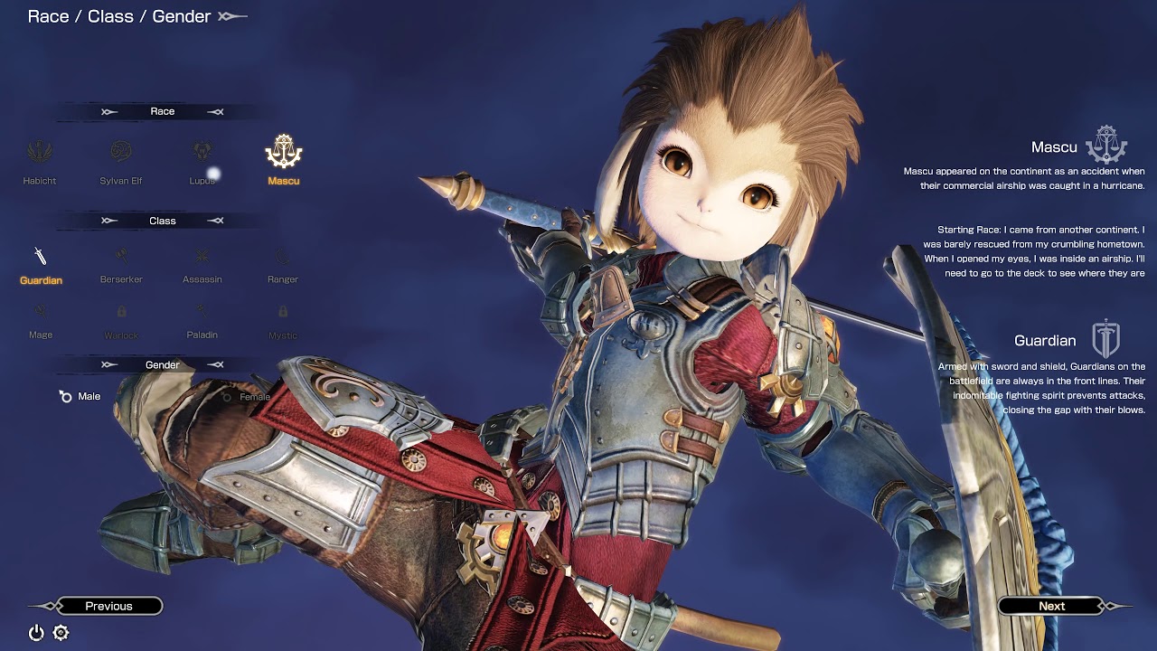 Bless Online: Mascu character creation and starting zone