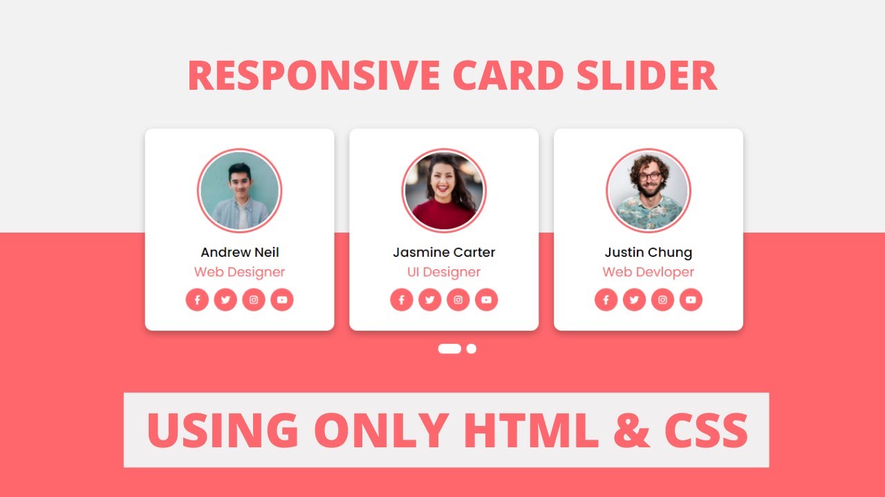 How to Create Responsive Card Slider in only HTML & CSS