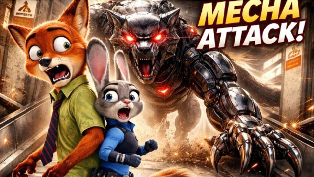 Mecha Panther Attacks the Subway Entrance – Fox & Rabbit’s Most Intense Battle | Animated Action