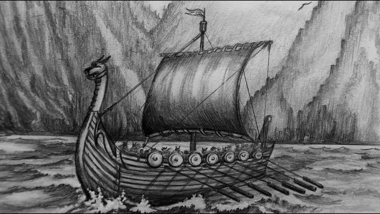 How to Draw a Viking Ship: Original Illustration from novel 