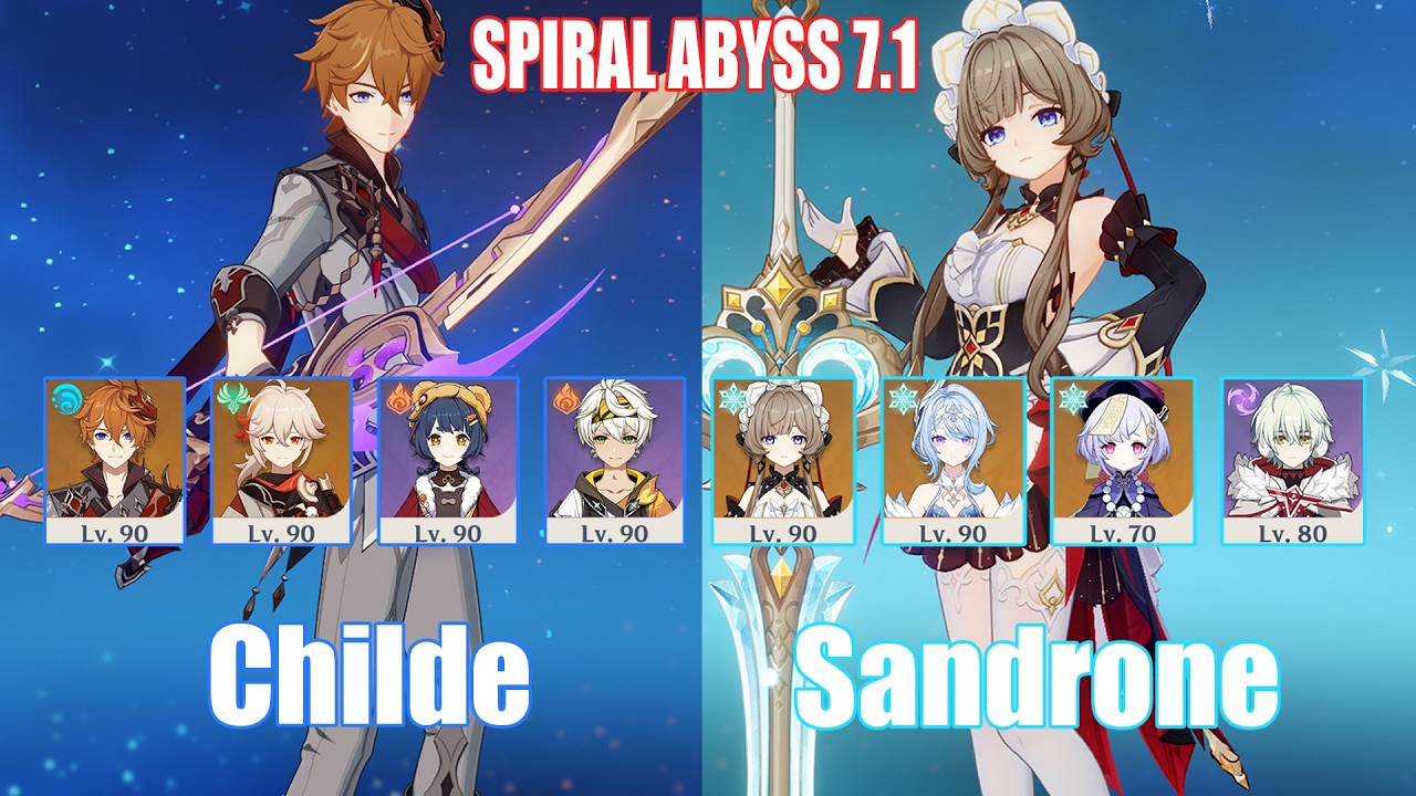 C0 Childe National & C0 Sandrone Stellar Conduct | Spiral Abyss 7.1 | Genshin Impact