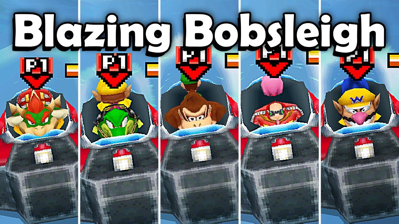 Mario & Sonic at the Olympic Winter Games [DS] - Blazing Bobsleigh (All Characters)